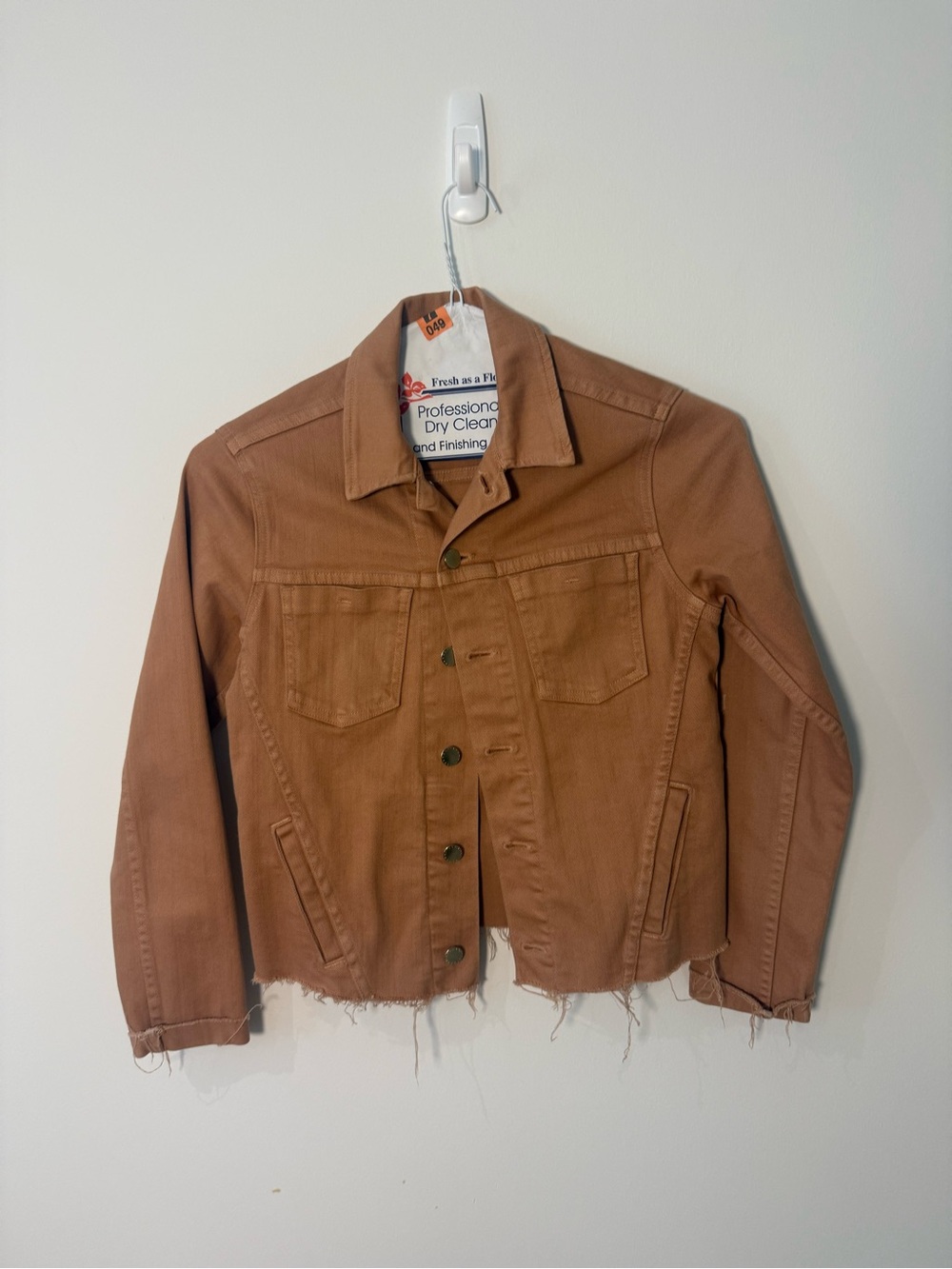 L'AGENCE Women's Camel Brown Lightweight Denim Jacket S